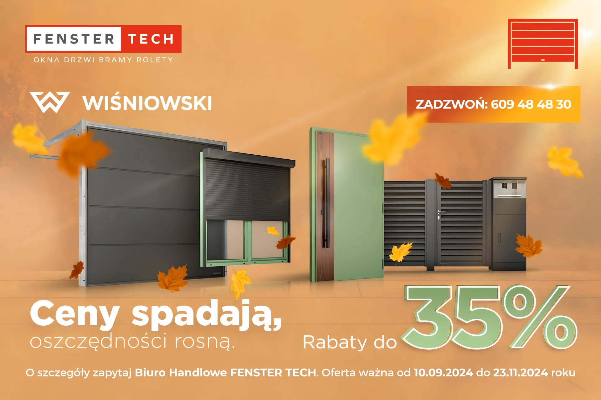 Fenster Tech Promocja Jesienna 2024 na bramy Wiśniowski